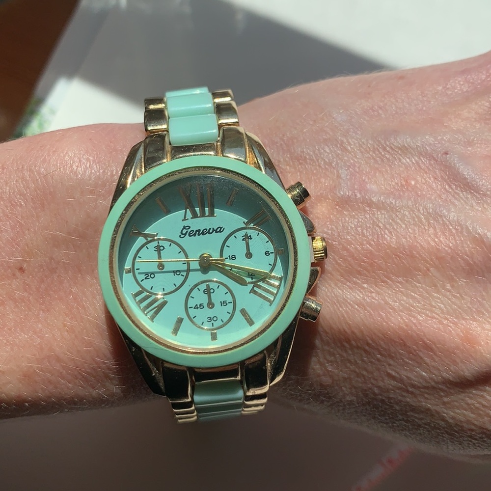 BNWOT Mint Green + Gold Watch